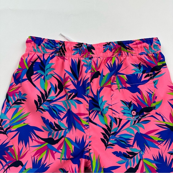 Lands’ End Pink Floral Swim Trunks Kids Size Large - Picture 7 of 11